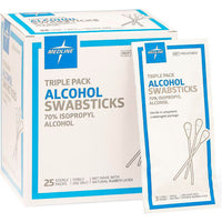 Medline Sterile Alcohol Swabsticks, 25 per Box/10 Boxes per Case