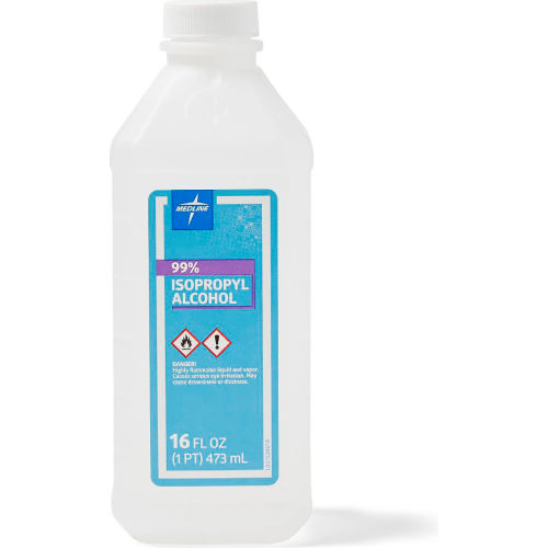 Medline 99% Isopropyl Alcohol, 16 oz. Bottle, Pack of 12