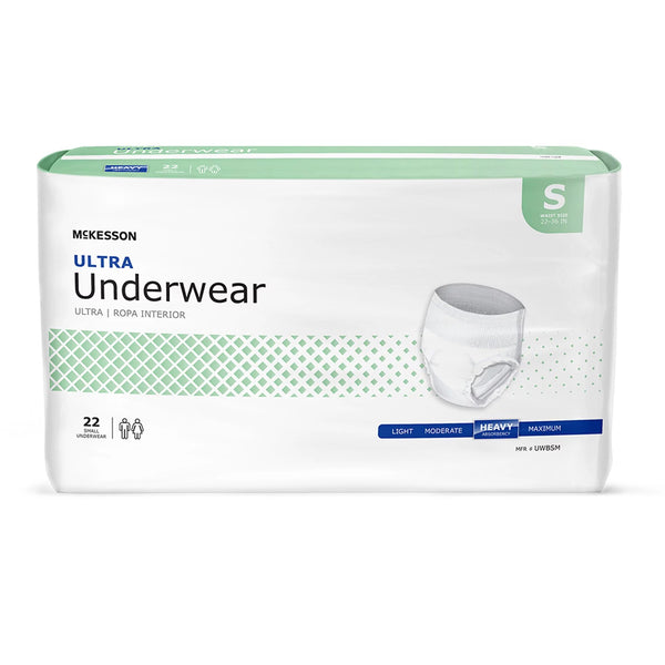 Unisex Adult Absorbent Underwear, McKesson, Ultra, Pull On with Tear Away Seams, Disposable, Heavy Absorbency