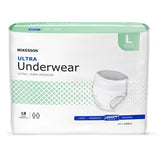 Unisex Adult Absorbent Underwear, McKesson, Ultra, Pull On with Tear Away Seams, Disposable, Heavy Absorbency