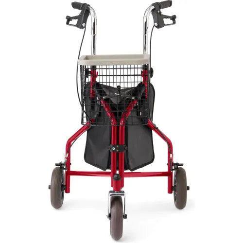 Medline 3 Wheel Rollator w/ 8" Casters, Red |